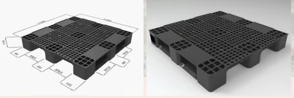 60 X 80 X 15 cm SİYAH ÜZERİ KAPALI PLASTİK PALET
