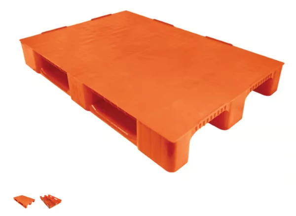 (EURO) 80 X 120 X 15 cm 12,5 KG TURUNCU ÜZERİ KAPALI PLASTİK PALET
