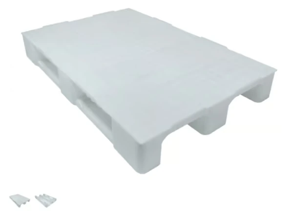 (EURO) 80 X 120 X 15 cm 3 Kızaklı 13 KG BEYAZ ÜZERİ KAPALI PLASTİK PALET