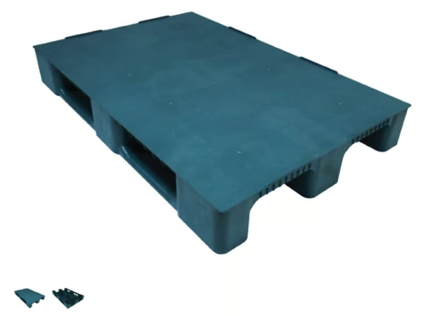 (EURO) 80 X 120 X 15 cm 3 Kızaklı 13 KG GRİ ÜZERİ KAPALI PLASTİK PALET Plastik Palet